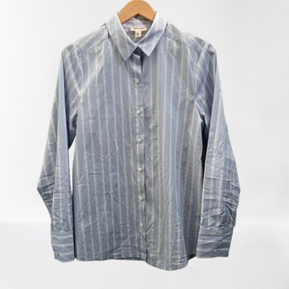 Open Edit Nordstrom Women's Button Down Shirt Striped 100% Cotton‎ Work Small